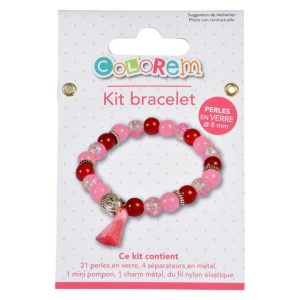 Paris Prix Kit Bracelet 21 Perles Verres 0,8cm Rose 6