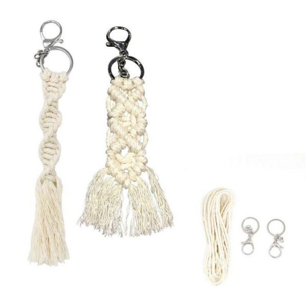 Paris Prix Kit Macramé 2 Porte-Clés 20cm Naturel 1