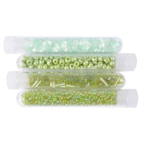 Paris Prix Lot De 4 Tubes Pour Bijoux Perles De Rocailles Vert 1