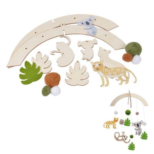 Paris Prix Kit Mobile Enfant Bois Hello Jungle 27cm Naturel 1