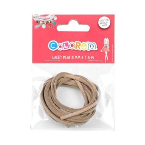 Paris Prix Lacet Plat Style Cuir 1,5m Beige Nude 6