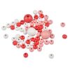 Paris Prix Lot De 63 Perles Rondes Bois 1-2cm Corail & Blanc 10