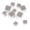 Paris Prix Lot De 10 Perles Cube Effet Métal 1-1,5cm Argent 10