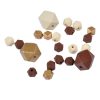 Paris Prix Lot De 27 Perles En Bois Diamant 1-2cm Beige & Or 13