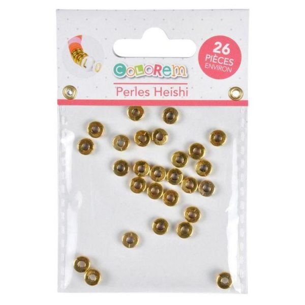 Paris Prix Lot De 26 Perles Pour Bijoux Heishi 0,6cm Or 3