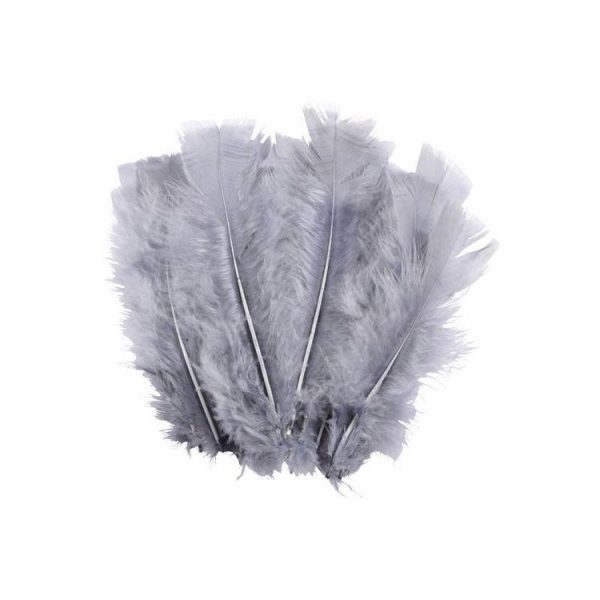 Paris Prix Lot De 35 Plumes Décoratives Sensa 16cm Gris Perle 1