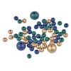 Paris Prix Lot De 63 Perles Rondes Bois 1-2cm Bleu Paon 8