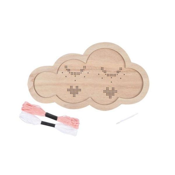 Paris Prix Kit Bois à Broder Nuage 30cm Naturel 1