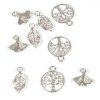 Paris Prix Lot De 9 Charms En Métal Nature Argent 8