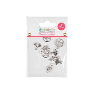 Paris Prix Lot De 9 Charms En Métal Nature Argent 6