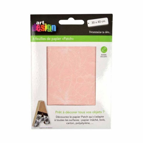 Paris Prix Lot De 6 Feuilles De Papier Patch Pétales 30x40cm Rose 3