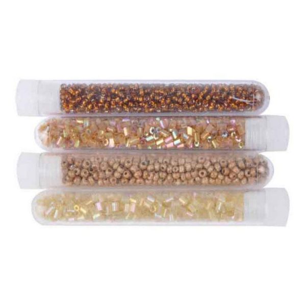 Paris Prix Lot De 4 Tubes Pour Bijoux Perles De Rocailles Beige 1