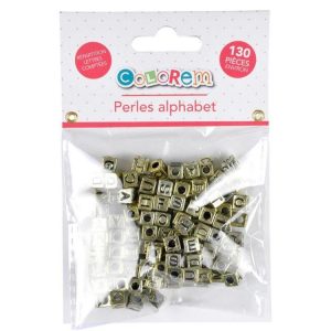 Paris Prix Lot De 131 Perles Pour Bijoux Alphabet 0,6cm Or 6