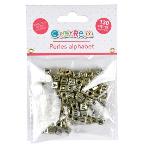 Paris Prix Lot De 131 Perles Pour Bijoux Alphabet 0,6cm Or 3