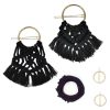 Paris Prix Kit Pour 2 Barrettes Cheveux Macramé 20cm Noir 7