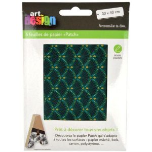 Paris Prix Lot De 6 Feuilles De Papier Patch Floral Damask 30x40cm Vert 6