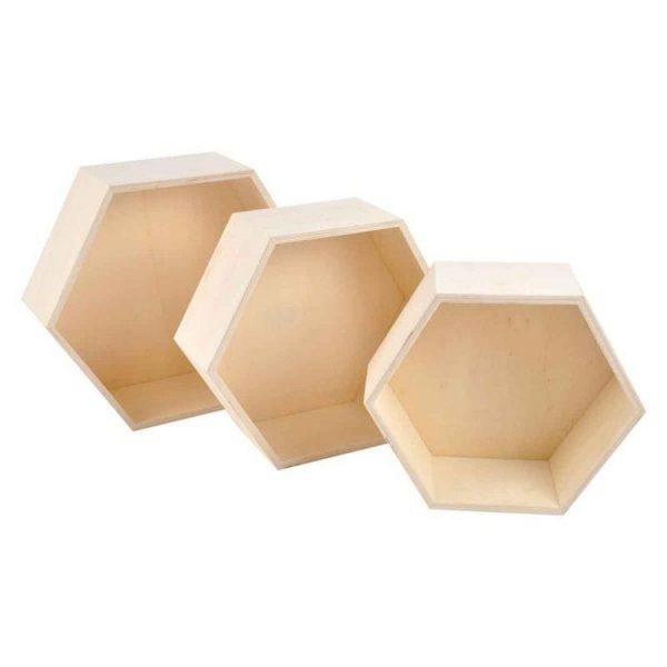 Paris Prix Lot De 3 Étagères à Personnaliser Hexa 30cm Beige 1