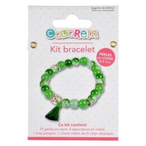 Paris Prix Kit Bracelet 21 Perles Verres 0,8cm Vert Foncé 6