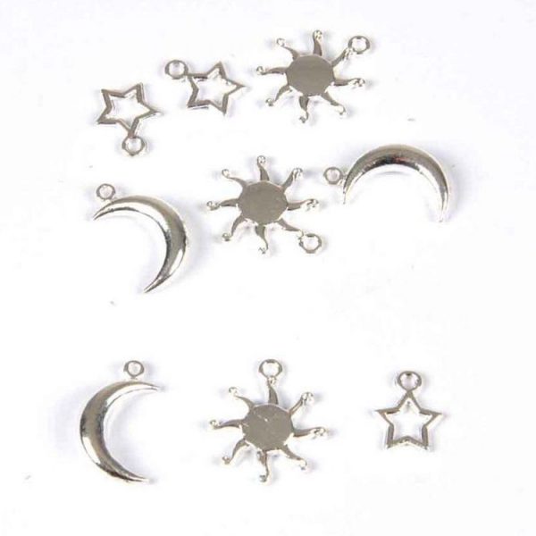 Paris Prix Lot De 9 Charms En Métal Cosmos Argent 1