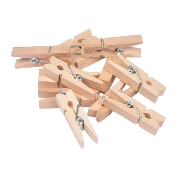 Paris Prix Lot De 12 Pinces En Bois Accroche 3cm Naturel 1