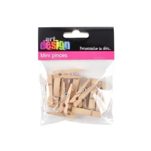 Paris Prix Lot De 12 Pinces En Bois Accroche 3cm Naturel 6