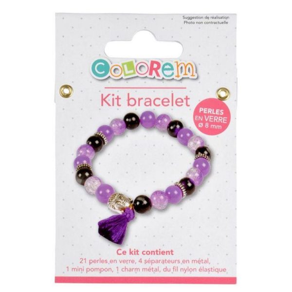 Paris Prix Kit Bracelet 21 Perles Verres 0,8cm Violet 3