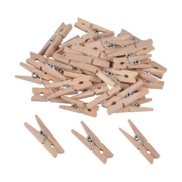 Paris Prix Lot De 50 Pinces En Bois Accroche Naturel 1