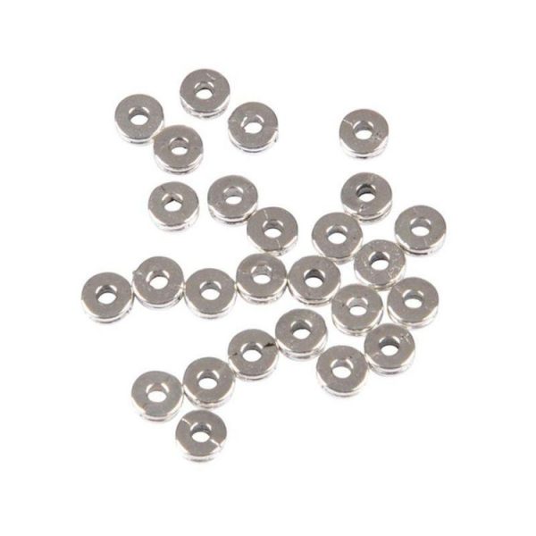 Paris Prix Lot De 26 Perles Pour Bijoux Heishi 0,6cm Argent 1