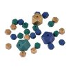 Paris Prix Lot De 27 Perles En Bois Diamant 1-2cm Bleu Paon 5