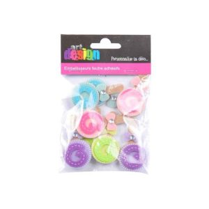 Paris Prix Lot De 8 Embellisseurs Feutrine Lollipops Multicolore 6