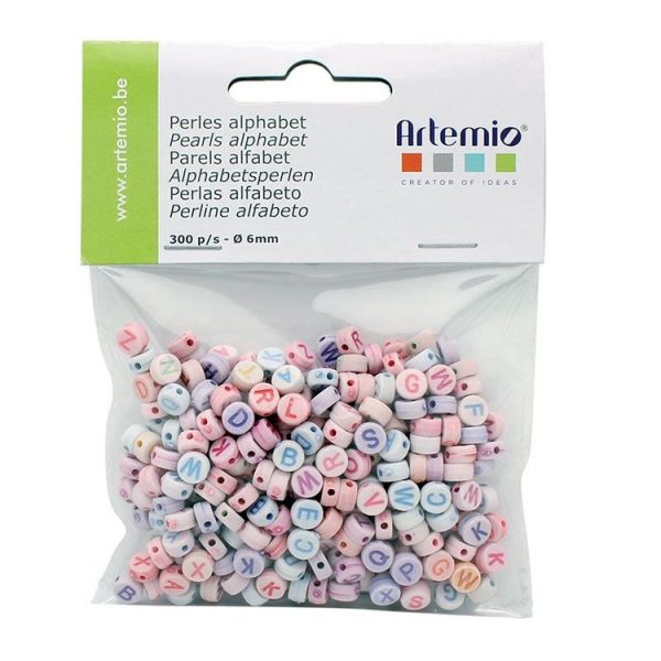 Artemio 300 Perles Alphabet 6 Mm – Lettres Colorées 1