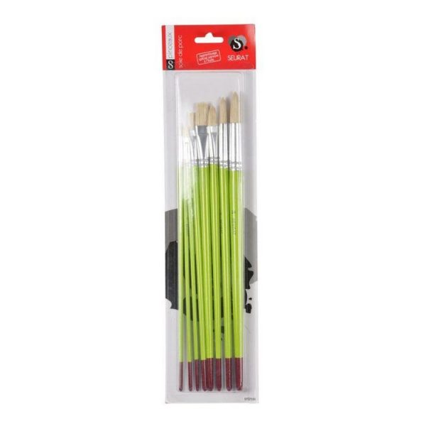 Paris Prix Lot De 8 Pinceaux Apprentissage Huile 30cm Vert 3