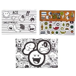 Cahier De Dessin Smiley Livre De Coloriage Stickers Regle Pochoir Emoji 9