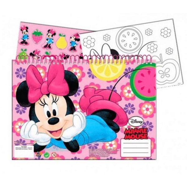 Cahier De Dessin, Livre De Coloriage A4 + Stickers Minnie 1