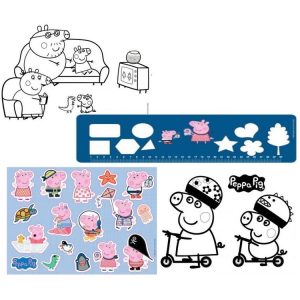 Cahier De Dessin Peppa Pig Livre De Coloriage Stickers Regle Pochoir Disney 9