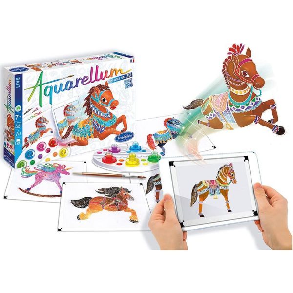 Sentosphère Coffret De Peinture Aquarellum Live Chevaux 3