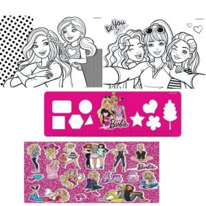 Cahier De Dessin Barbie Livre De Coloriage Stickers Regle Pochoir Disney 9