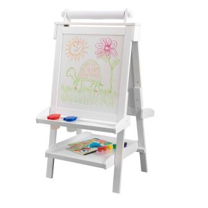 Kidkraft Tableau Blanc / Noir 2 En 1 Sur Chevalet + Rouleau De Papier Et Accessoires 7