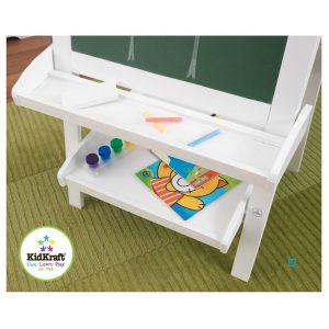 Kidkraft Tableau Blanc / Noir 2 En 1 Sur Chevalet + Rouleau De Papier Et Accessoires 9