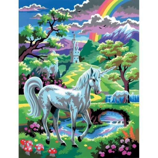 PICWICTOYS Peinture Par Numéro Licorne 30 X 25 Cm 1