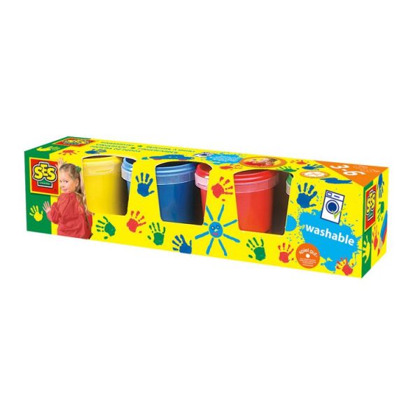 SES Creative Peinture à Doigts 4 Pots De 150 Ml : Classique 1