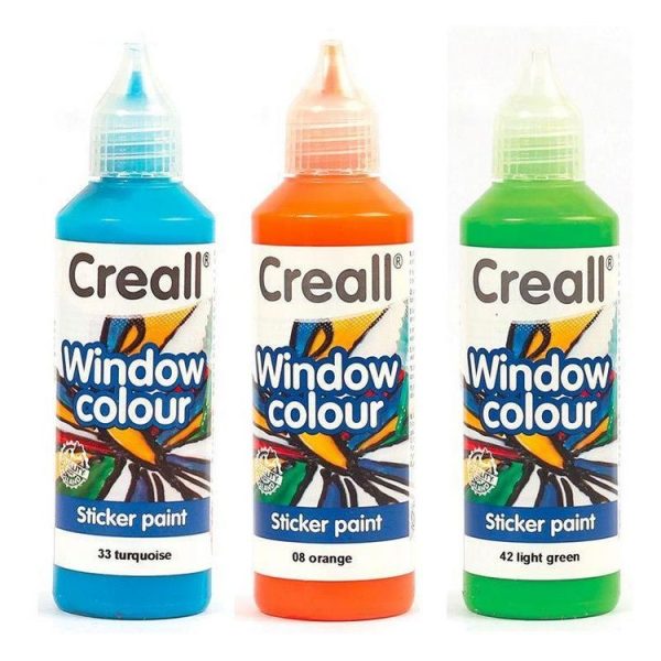 Graine Créative 3 Peintures Repositionnables Pour Vitres 80 Ml – Bleu Turquoise-orange-vert Clair 1