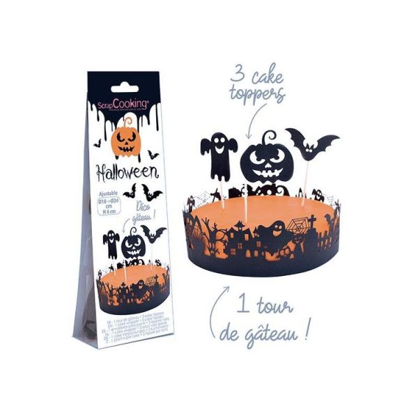 SCRAPCOOKING Décoration Papier Noires Pour Gâteau Halloween 1