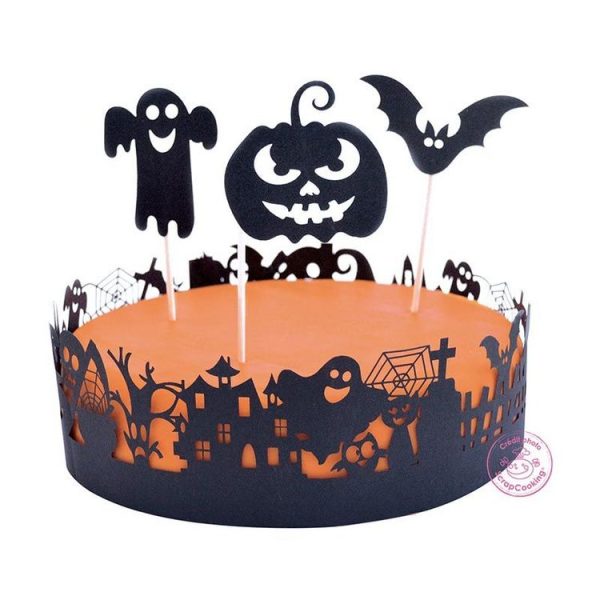 SCRAPCOOKING Décoration Papier Noires Pour Gâteau Halloween 3