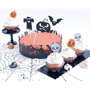 SCRAPCOOKING Décoration Papier Noires Pour Gâteau Halloween 9