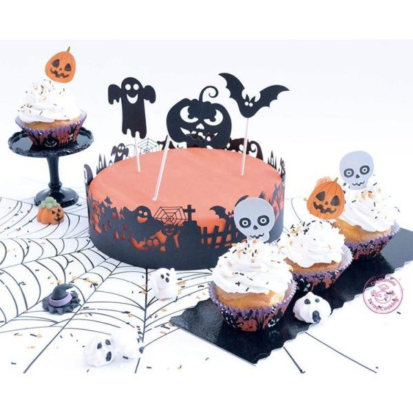 SCRAPCOOKING Décoration Papier Noires Pour Gâteau Halloween 4