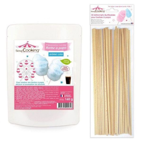 SCRAPCOOKING Préparation Barbe à Papa Bleue 160 G + 25 Bâtonnets 1