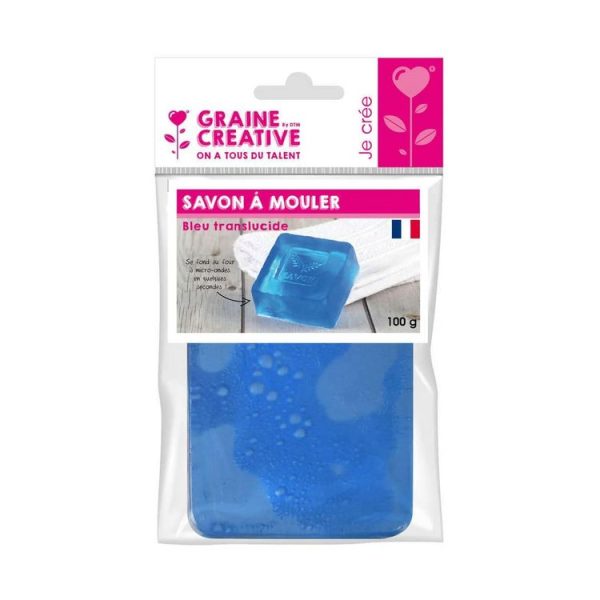 Graine Créative Pain De 100 Grs De Savon Translucide Bleu 4