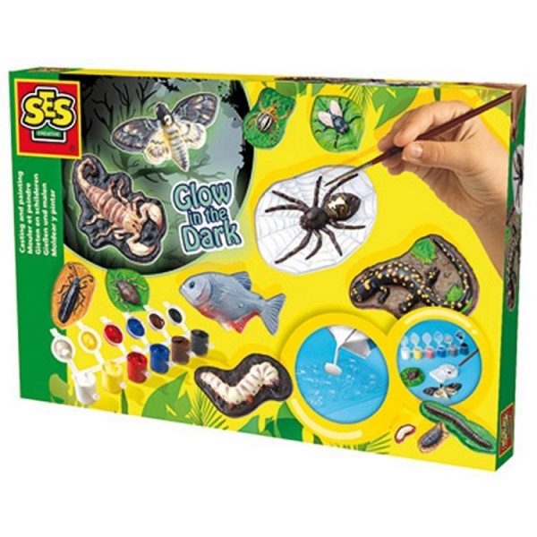 SES Creative Kit De Moulage En Plâtre Glow In The Dark : Insectes Et Animaux 1