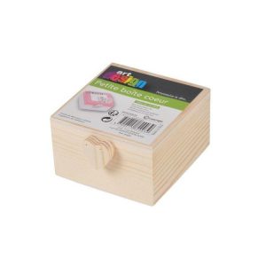 Paris Prix Boîte Déco En Bois Cube Cœur 7cm Naturel 6